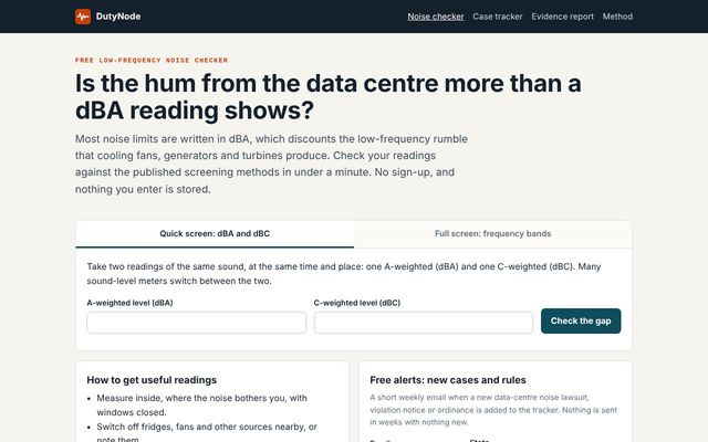 Screenshot of DutyNode